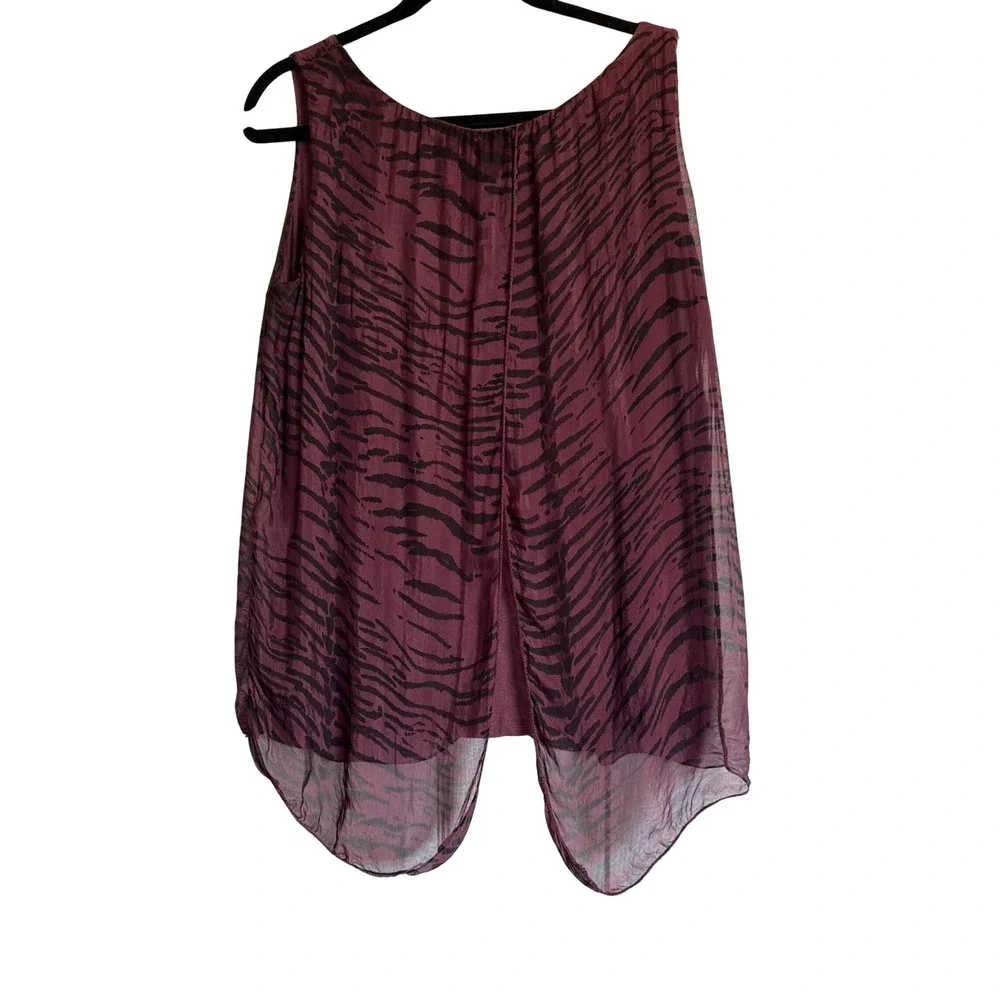 Whimsy‎ Goth Vtg H Trend Size S Sleeveless Tiger Print Tunic Top Made in Italy - Picture 9 of 9